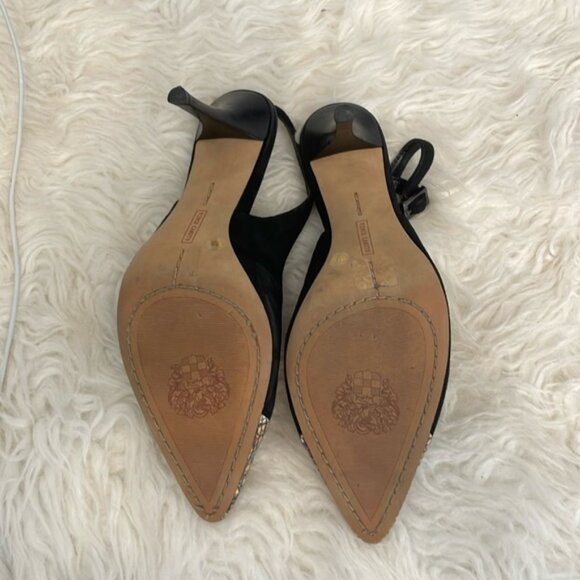 Vince Camuto Stanton Cap Toe Snake skin slingback heels - Picture 3 of 5